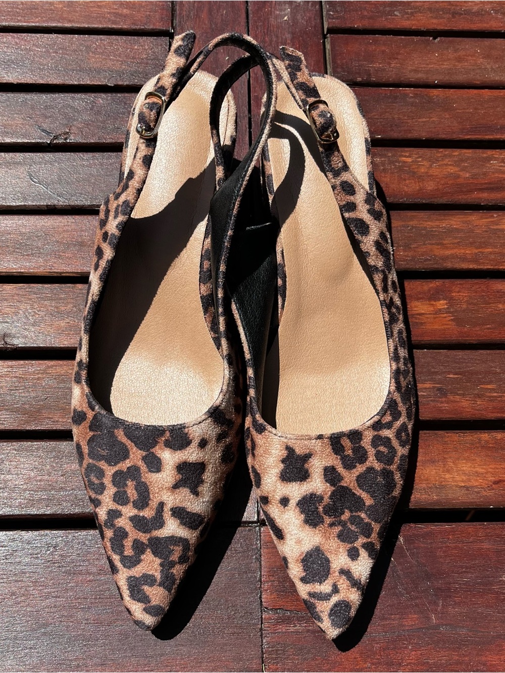 Vintage Leopard-Print Pointed Slingback Heels - Tan/Black Accepting Offers!